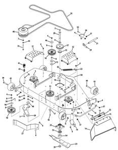 Mower Deck 48-Inch Diagram and Parts List for Z-FORCES48 (17AI5BHB-17AI5BHB009-17AI5BHB010-17AI5BHB056)(2010) Cub Cadet Lawn Tractor